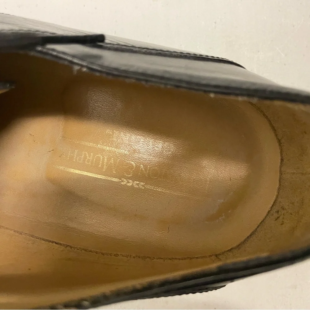 JOHNSTON & MURPHY Made in Italy‎ Bicycle Toe Oxford Shoe in Black Size 10 1/2 M